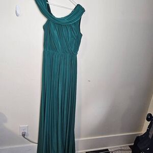 JY JENNY YOO Bridesmaid Evening Formal Dress JY502 in Hunter Green Jersey Asymme